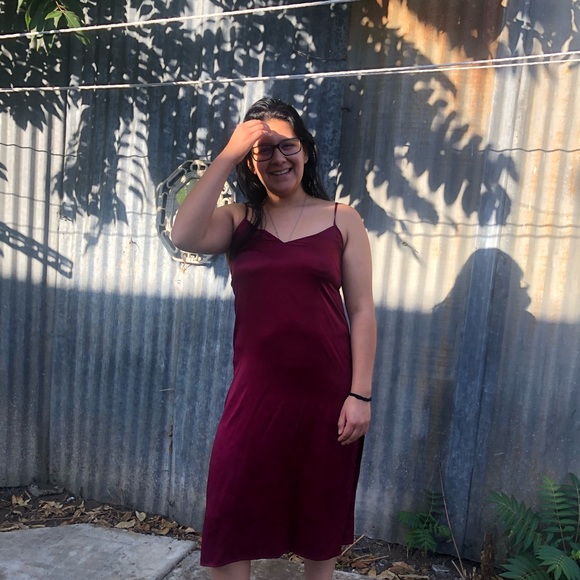 Red Silk Dress - Picture 2 of 5